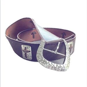 3D genuine leather western belt;size 36